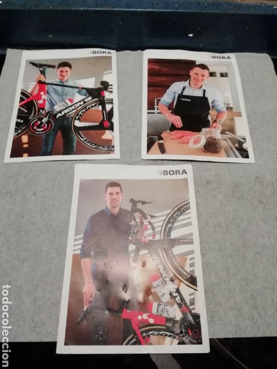 Coleccionismo deportivo: 3 postales de cliclismo, bici, bora argon 18 - Foto 1