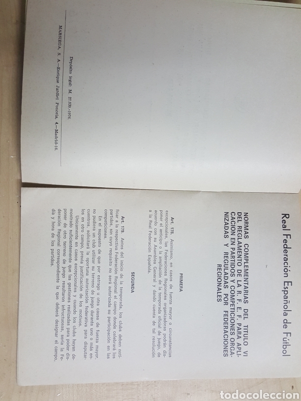 Coleccionismo deportivo: Normas complementarias reglamento RFEF para federaciones regionales a&ntilde;o 1976 - Foto 3