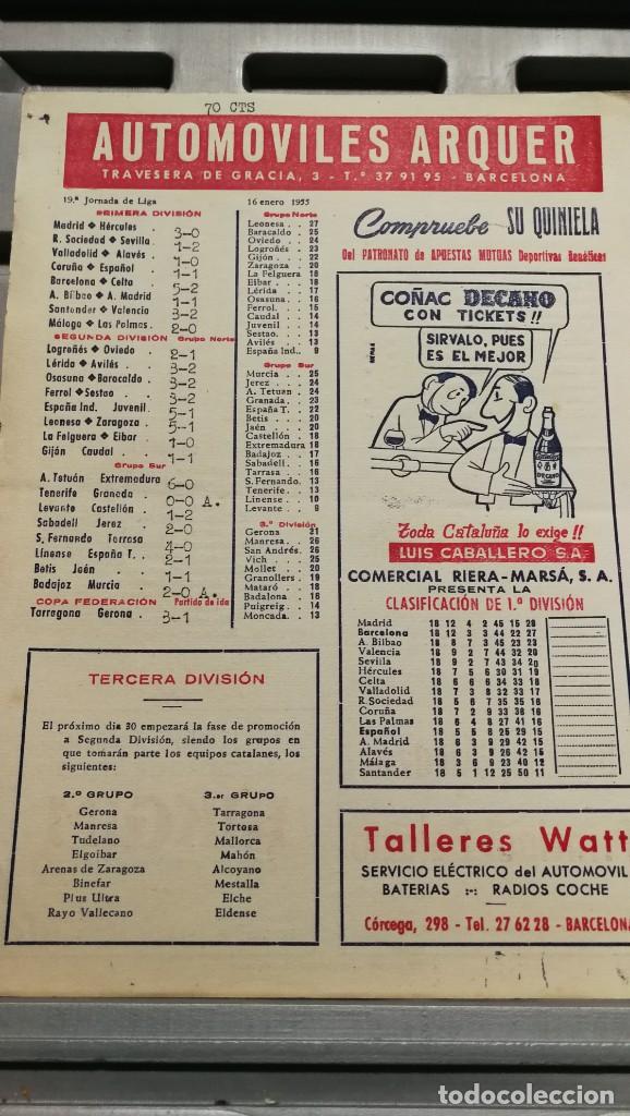 Sammelleidenschaft Sport: GOLES HOJA PUBLICITARIA DEPORTIVA 16 ENERO 1955