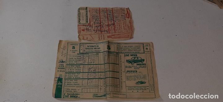 Sammelleidenschaft Sport: LOTE DE 2 QUINIELAS 1 RESGUARDO SELLADO JORNADA 4 Y 5 OCTUBRE TEMPORADA 1966
