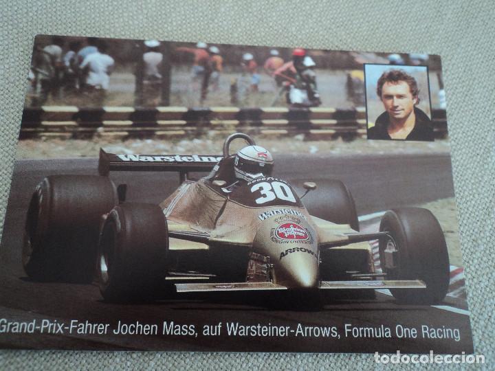 Coleccionismo deportivo: postal de coche warsteiner conductor jochen mass con arrows formula uno - Foto 1