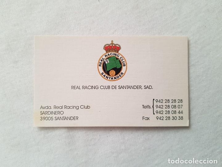 Sports collectibles: Tarjeta de visita Real Racing Club de Santander
