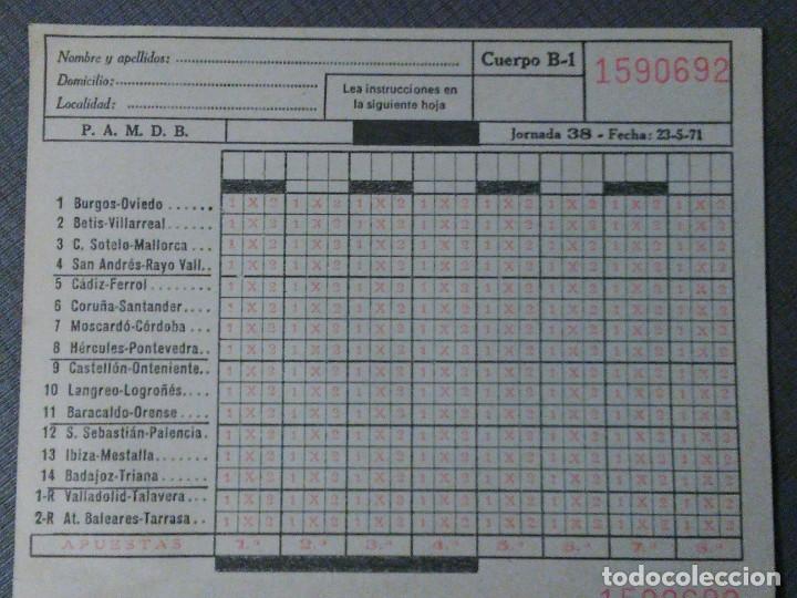 Coleccionismo deportivo: Quiniela de f&uacute;tbol 1.971 - Foto 3