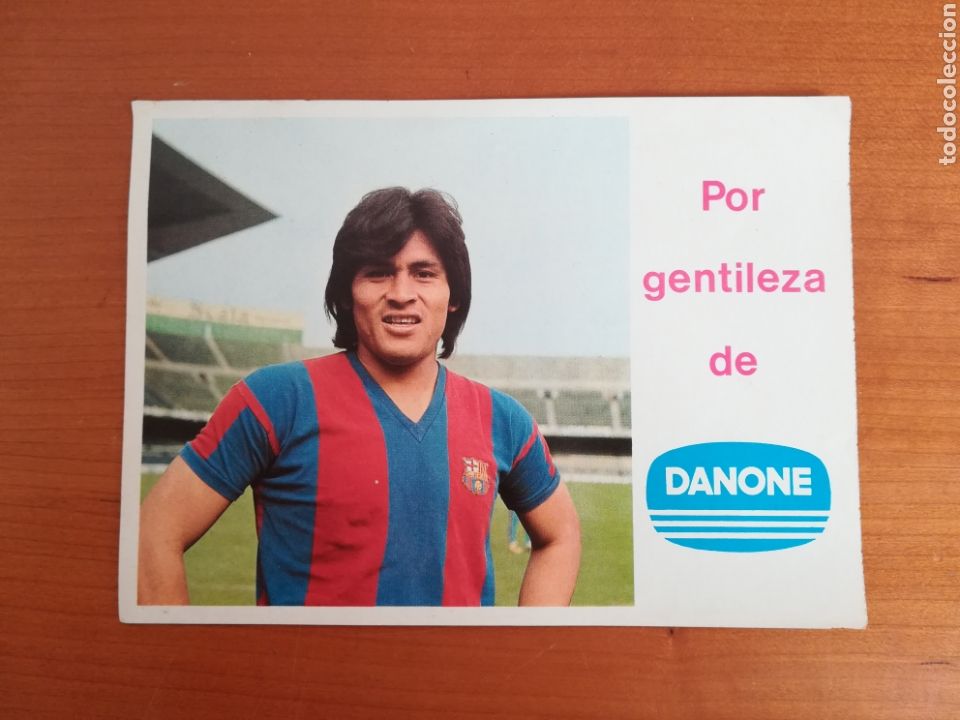 Sports collectibles: Loter&iacute;a FC Barcelona Funcionarios a&ntilde;o 1975 publicidad Danone - Hugo Cholo Sotil F&uacute;tbol Bar&ccedil;a