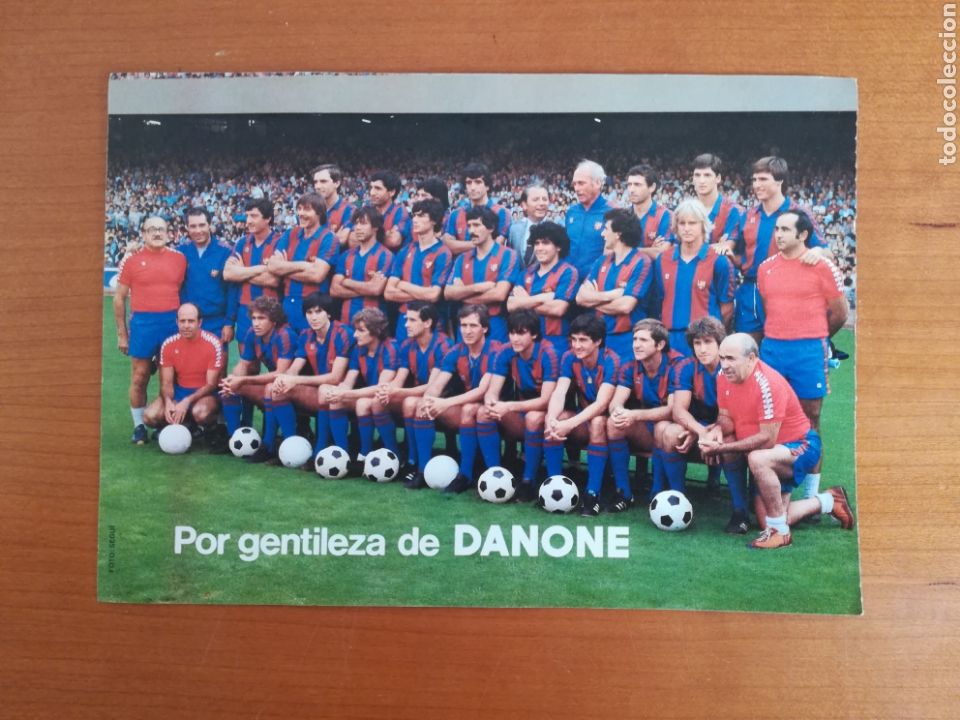 Sports collectibles: Loteria FC Barcelona Funcionaris a&ntilde;o 1982 publicidad Danone - Maradona Schuster Bar&ccedil;a F&uacute;tbol