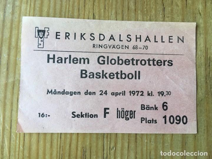 Sports collectibles: R8132 ENTRADA TICKET BALONCESTO 24 ABRIL 1972 IFS ERIKSDALSHALLENHARLEM GLOBETROTTERS BASKETBOLL