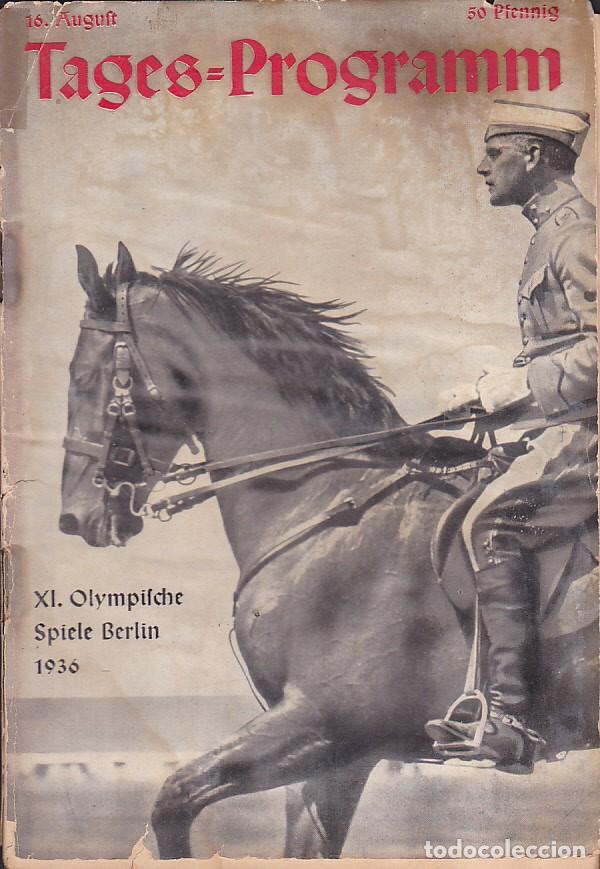 Coleccionismo deportivo: PROGRAMA OFICIAL XI OLIMPIADA DE BERLIN 1936 DIA 16 AGOSTO 1936 - Foto 1
