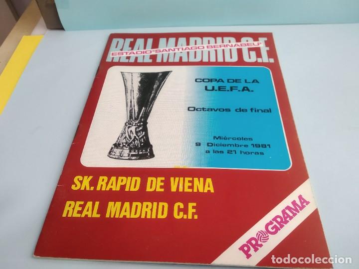 Sports collectibles: ANTIGUO PROGRAMA DE FUTBOL DEL REAL MADRID PARTIDO REAL MADRID SK RAPID DE VIENA OCTAVOS DE FINAL