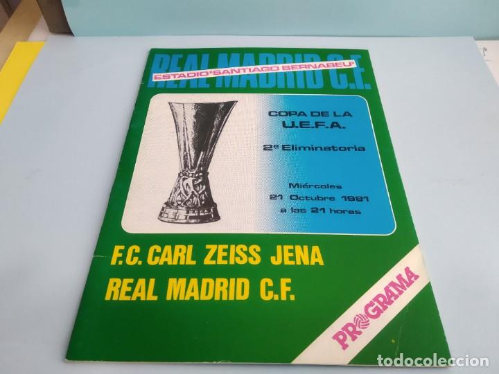 Sports collectibles: ANTIGUO PROGRAMA DE FUTBOL DEL REAL MADRID PARTIDO REAL MADRID - FC CARL ZEISS JENA UEFA 2&ordf; ELIMINA