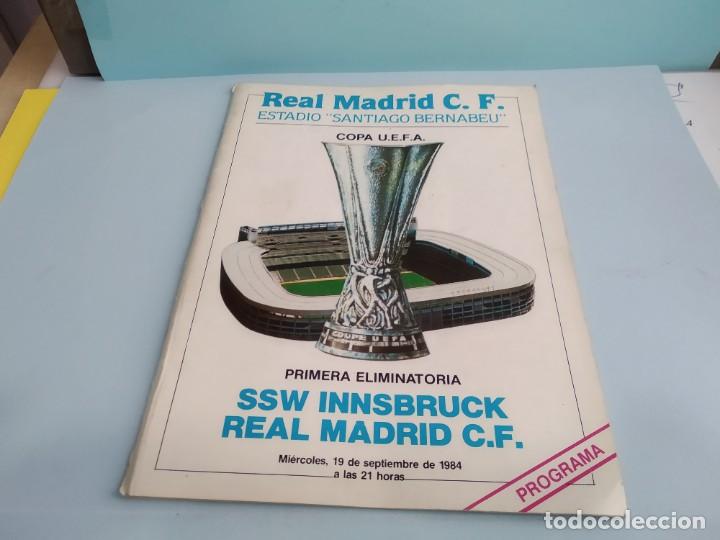 Sports collectibles: ANTIGUO PROGRAMA DE FUTBOL DEL REAL MADRID PARTIDO REAL MADRID - SSW INNSBRUCK UEFA 1&ordf; ELIMINATORIA