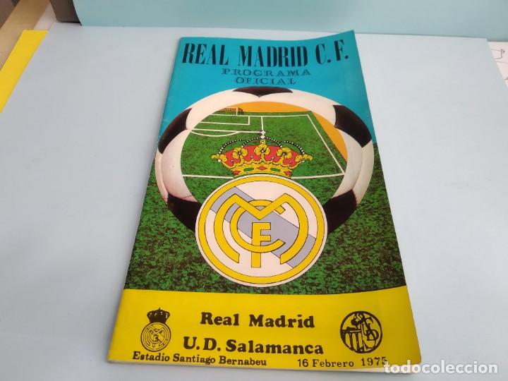 Sports collectibles: ANTIGUO PROGRAMA DE FUTBOL DEL REAL MADRID PARTIDO REAL MADRID - U D SALAMANCA  1975