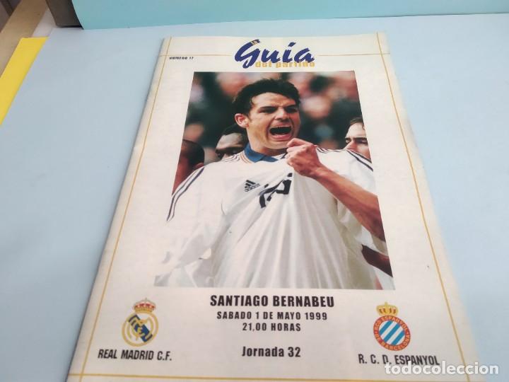 Sports collectibles: ANTIGUO PROGRAMA DE FUTBOL DEL REAL MADRID PARTIDO REAL MADRID - ESPANYOL  1999
