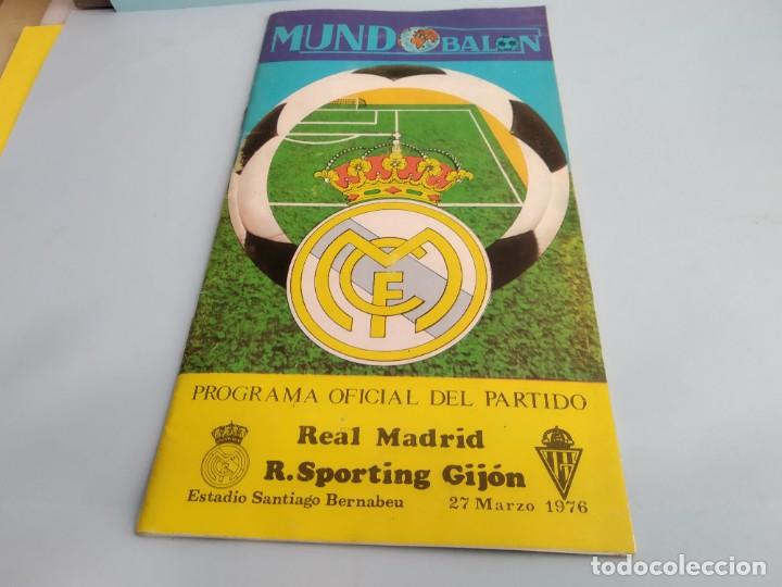 Sports collectibles: ANTIGUO PROGRAMA DE FUTBOL DEL REAL MADRID PARTIDO REAL MADRID - REAL SPORTING DE GIJON  1976