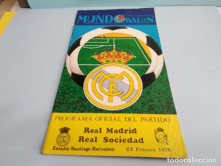 Sports collectibles: ANTIGUO PROGRAMA DE FUTBOL DEL REAL MADRID PARTIDO REAL MADRID - R SOCIEDAD  1976