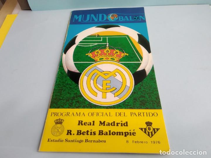 Sports collectibles: ANTIGUO PROGRAMA DE FUTBOL DEL REAL MADRID PARTIDO REAL MADRID - BETIS  1976