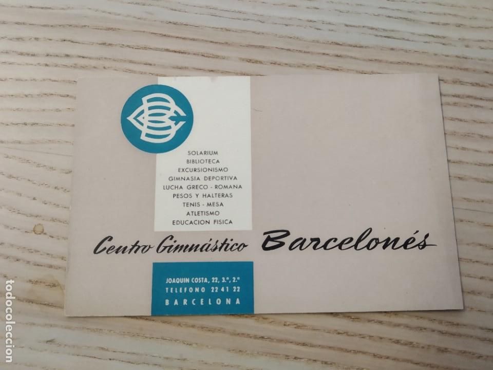 Coleccionismo deportivo: Tarjeta Centre Gimnastic Barcelon&egrave;s - Foto 1
