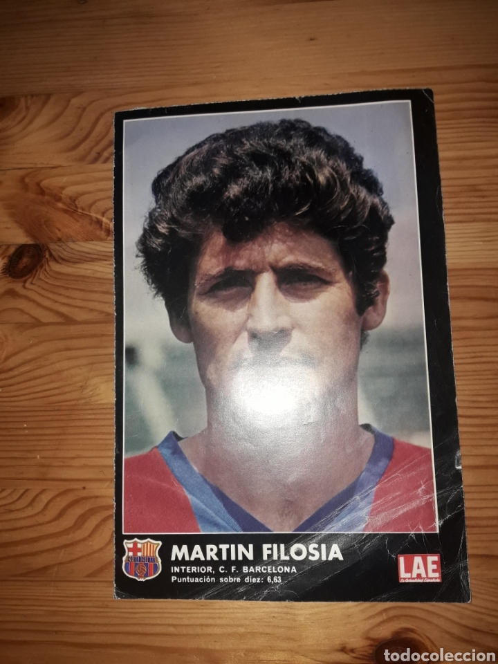 Sports collectibles: Ficha Fc Barcelona Bar&ccedil;a Martin Filosia 25.5x16.5cm aprox