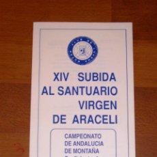 Coleccionismo deportivo: XIV SUBIDA AL SANTUARIO VIRGEN DE ARACELI : AVANCE DEL REGLAMENTO. 1990 / MOTOR CLUB DE LUCENA