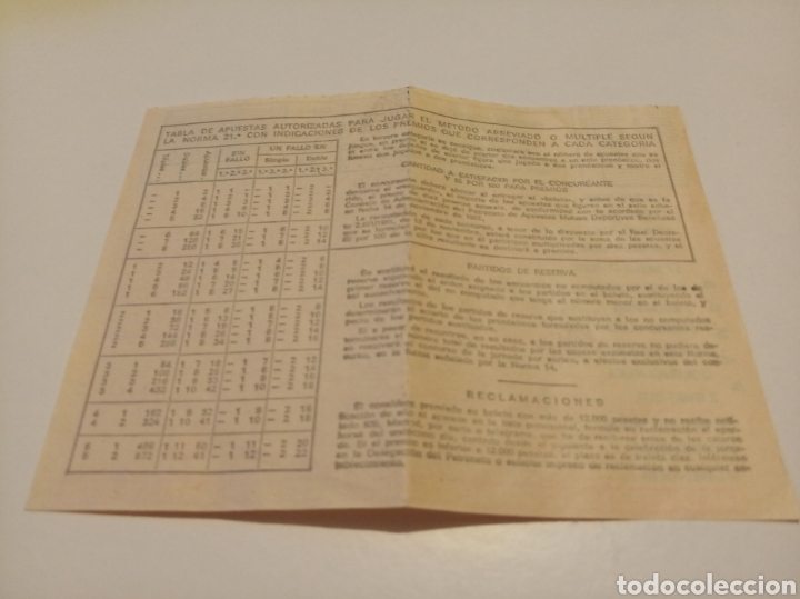Coleccionismo deportivo: Resguardo quiniela de f&uacute;tbol 1982 - Foto 2