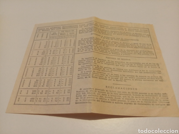 Coleccionismo deportivo: Resguardo quiniela de f&uacute;tbol 1982 - Foto 2