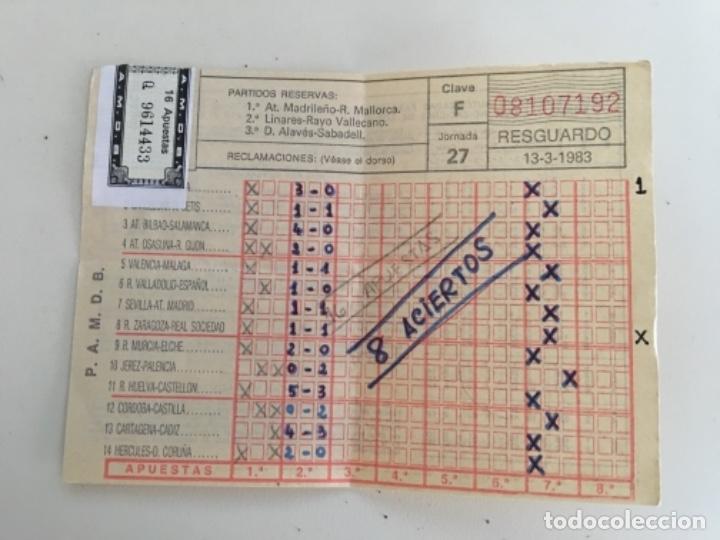 Coleccionismo deportivo: Quiniela sellada jornada 27 a&ntilde;o 83 - Foto 1