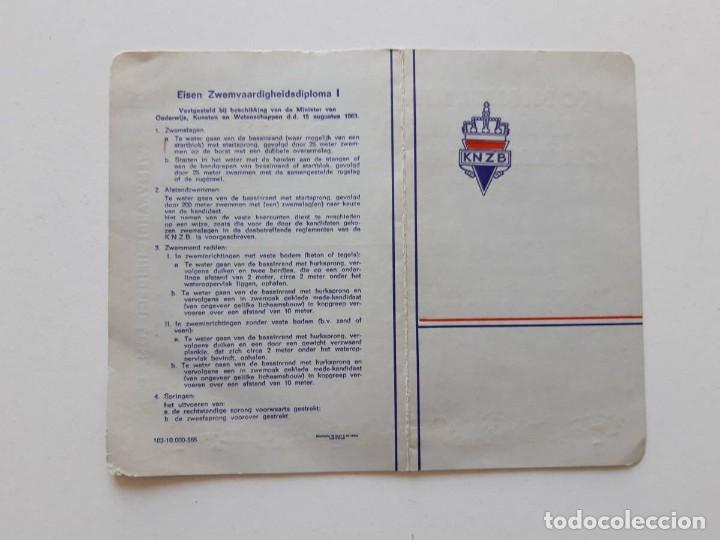 Coleccionismo deportivo: 1966 Diploma de Nataci&oacute;n Holand&eacute;s - Foto 2