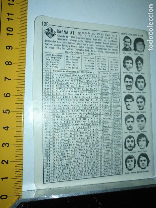 Collectionnisme sportif: hoja deportiva futbol fotos jugadores alineacion plantilla liga club - barna at.