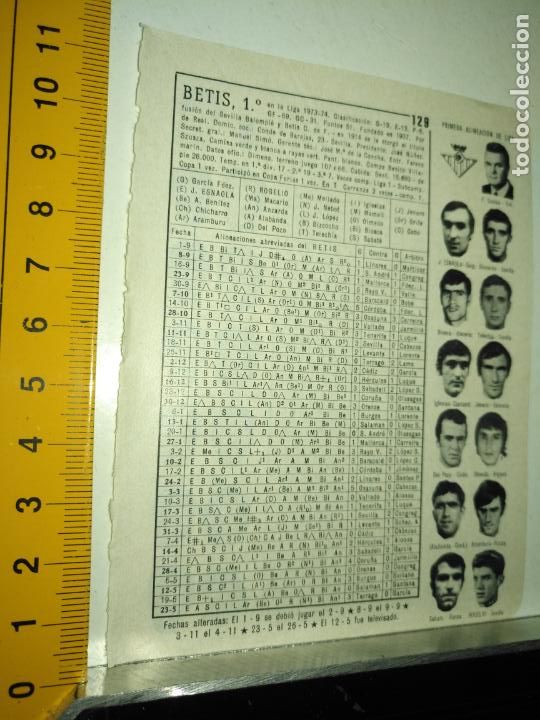 Collectionnisme sportif: hoja deportiva futbol fotos jugadores alineacion plantilla liga club - betis