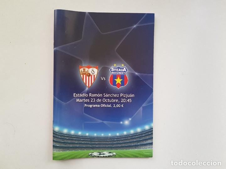Coleccionismo deportivo: Programa Sevilla - Steaua Bucarest (Champions 07-08) OFICIAL (Con p&oacute;ster) 67 p&aacute;ginas - Foto 1