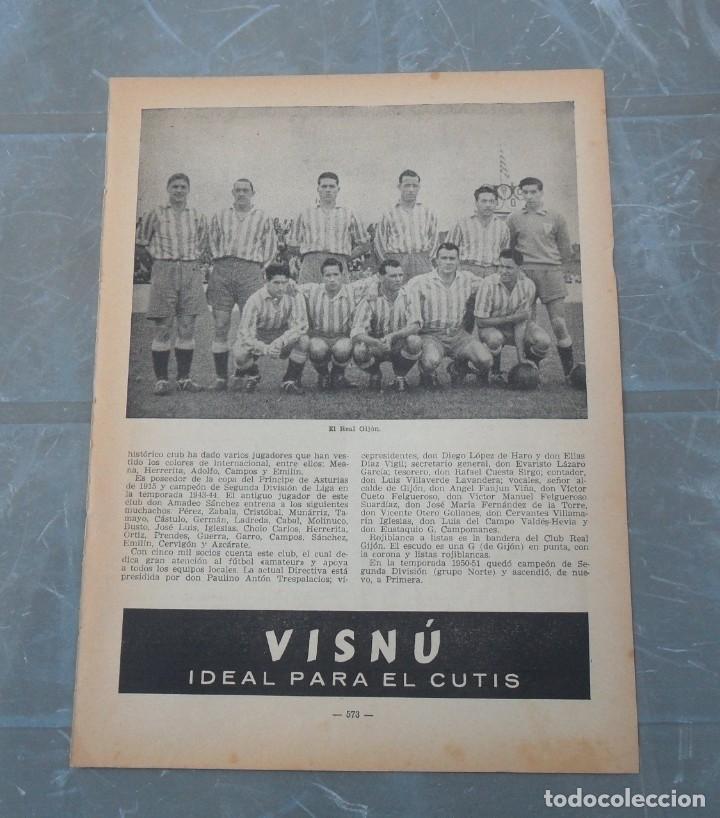 Collectionnisme sportif: REAL GIJON, 1950, ORIGINAL DE EPOCA,195X265MM, HOJA DE PUBLICACION