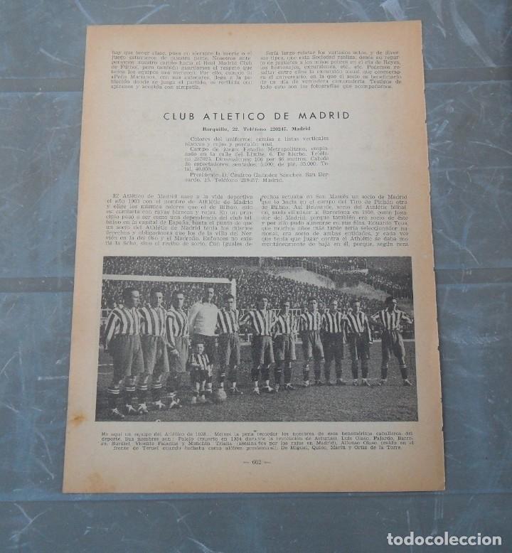 Collectionnisme sportif: ATLETICO MADRID ALINEACION 1928, 1950, ORIGINAL DE EPOCA,195X265MM, HOJA DE PUBLICACION