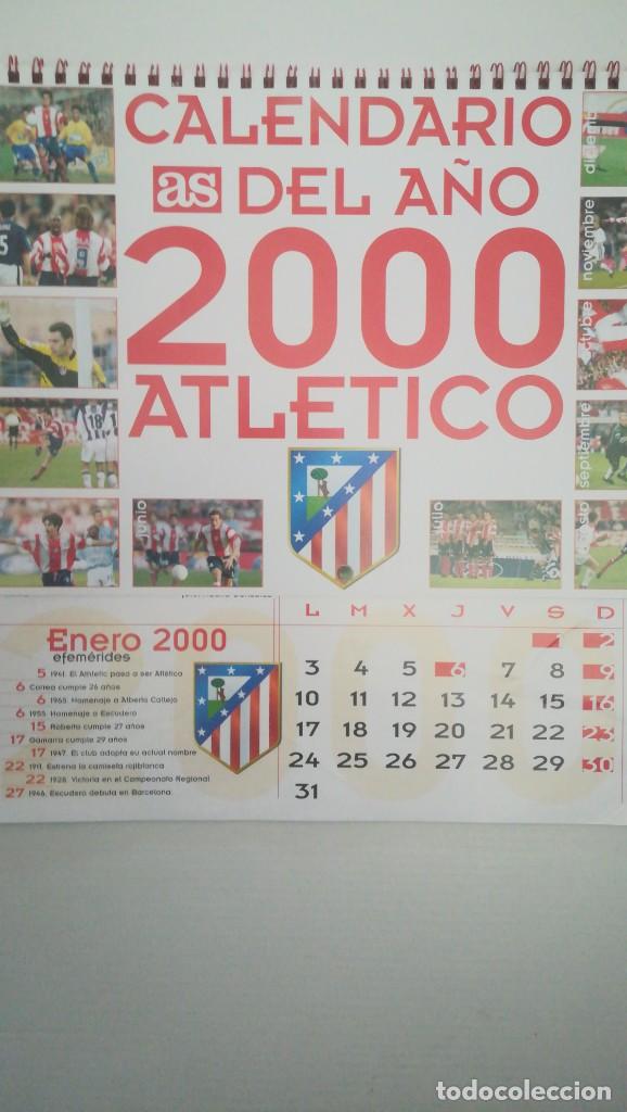 Coleccionismo deportivo: CALENDARIO ATL&Eacute;TICO DE MADRID A&Ntilde;O 2000 AT MADRID - Foto 1