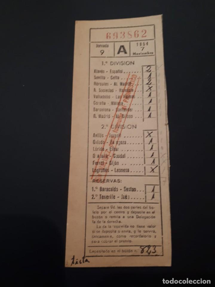 Coleccionismo deportivo: QUINIELA DE FUTBOL JORNADA 9 DE 1954 - Foto 1