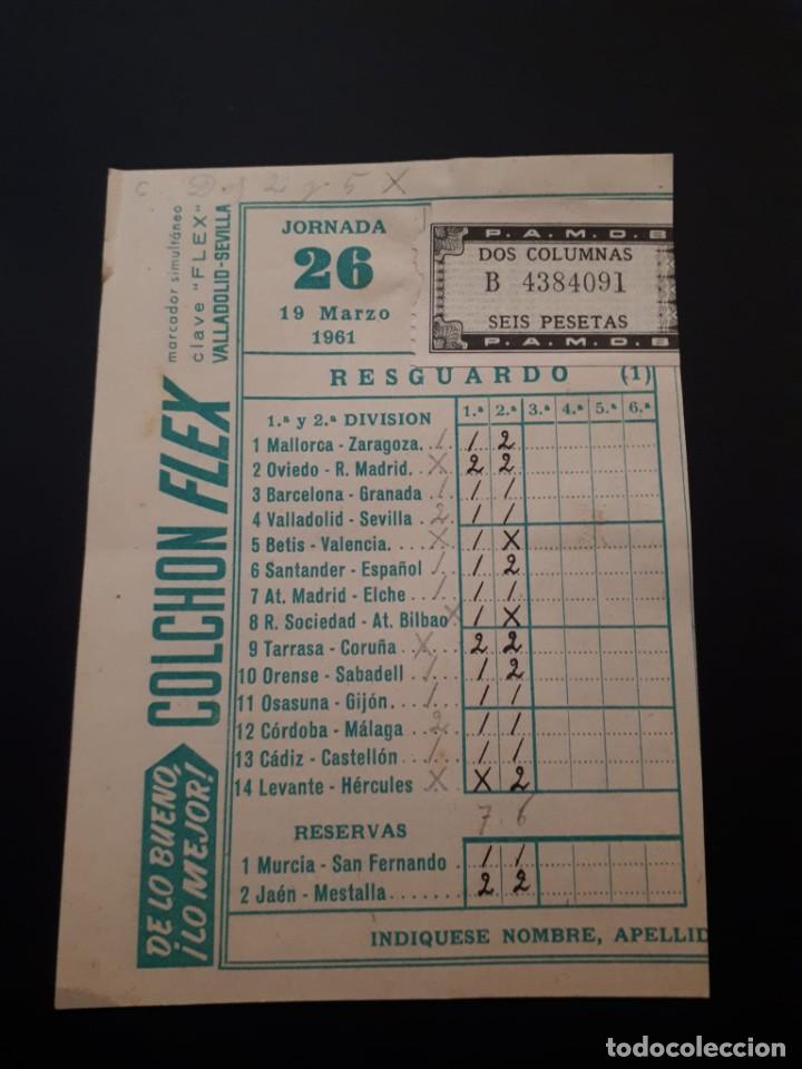 quiniela de futbol jornada 26 de 1961 Comprar en todocoleccion