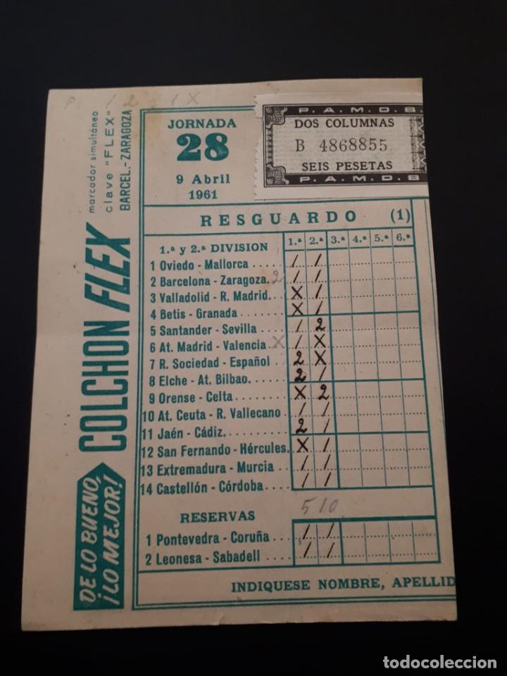 quiniela de futbol jornada 28 de 1961 Comprar en todocoleccion 203526362