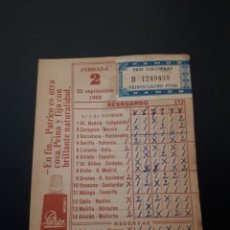 Collezionismo sportivo: QUINIELA DE FUTBOL JORNADA 2 DE 1963