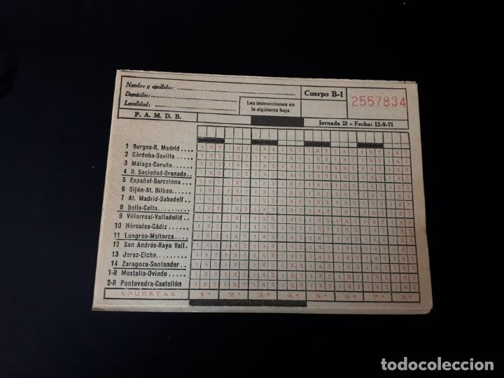 Coleccionismo deportivo: QUINIELA DE FUTBOL JORNADA 2 DE 1971 - Foto 1