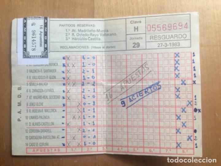 Coleccionismo deportivo: Quiniela sellada jornada 29 a&ntilde;o 83 - Foto 1