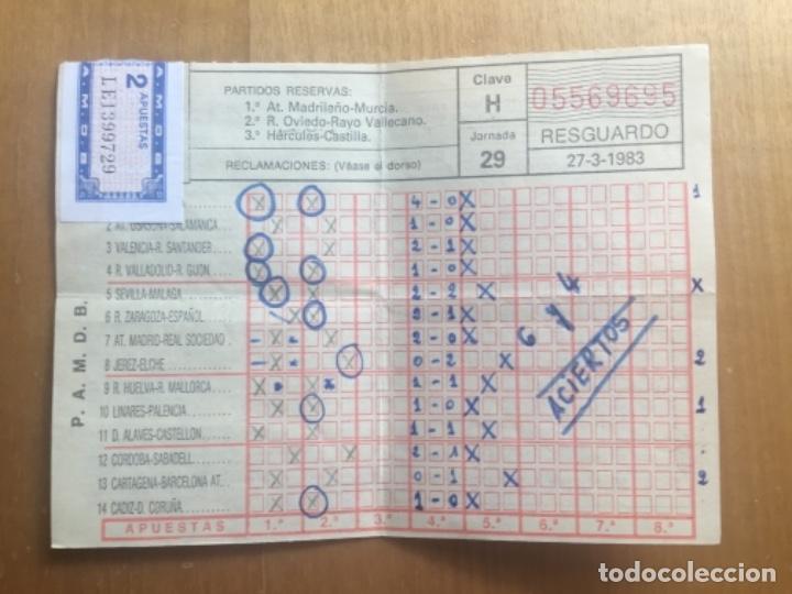 Coleccionismo deportivo: Quiniela sellada jornada 29 a&ntilde;o 83 - Foto 1