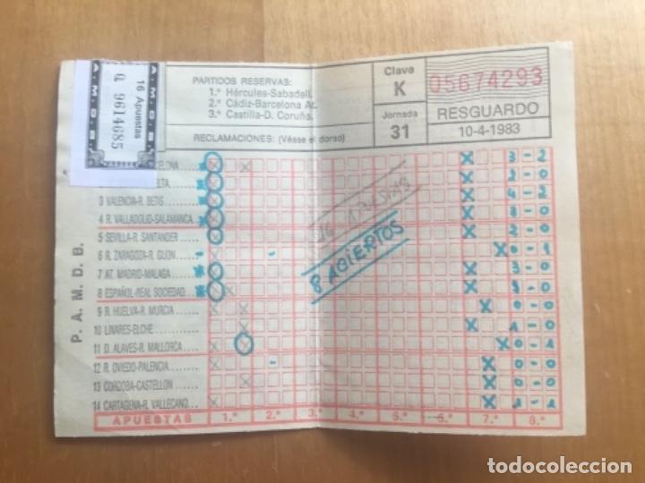 Coleccionismo deportivo: Quiniela sellada jornada 31 a&ntilde;o 83 - Foto 1