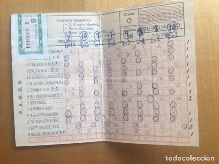 Coleccionismo deportivo: Quiniela sellada jornada 34 a&ntilde;o 83 - Foto 1