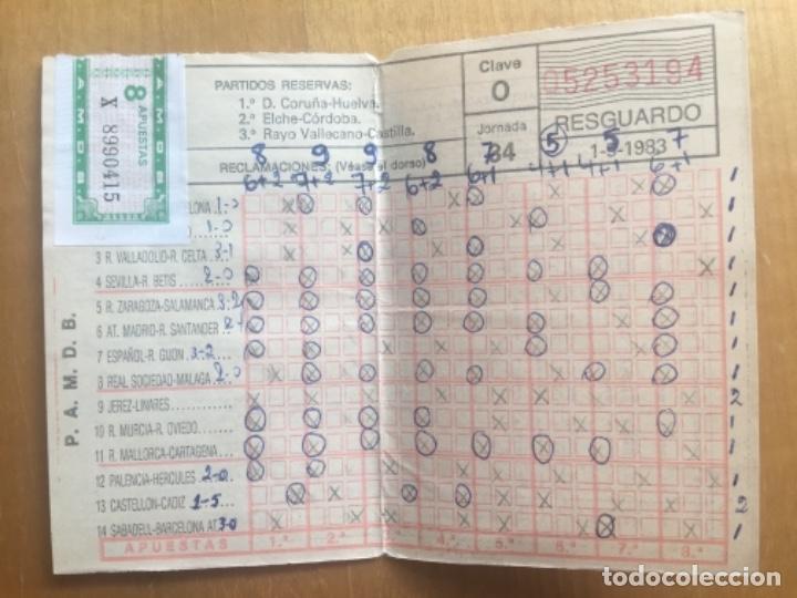 Coleccionismo deportivo: Quiniela sellada jornada 34 a&ntilde;o 83 - Foto 1