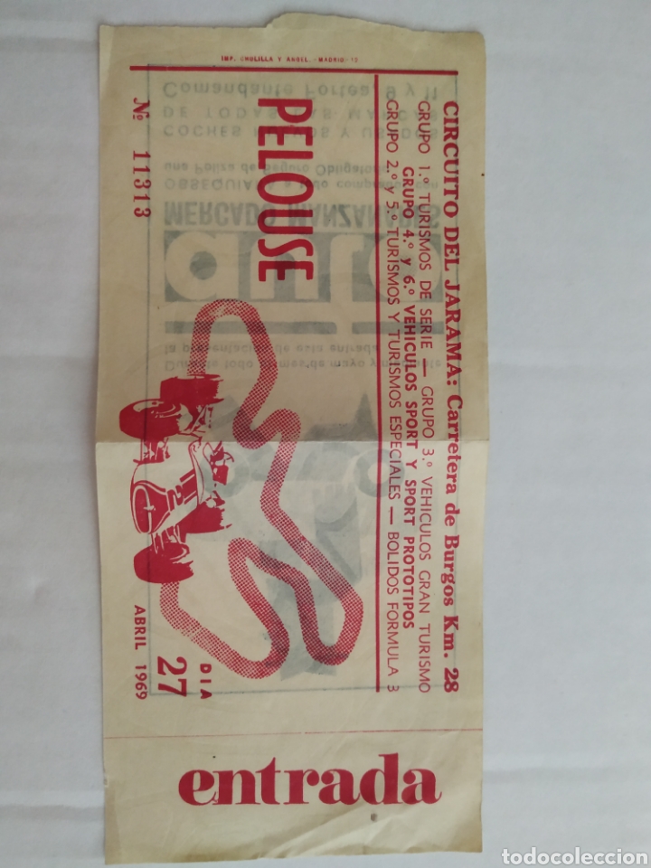 Coleccionismo deportivo: Entrada circuito Jarama 1969 - Foto 1