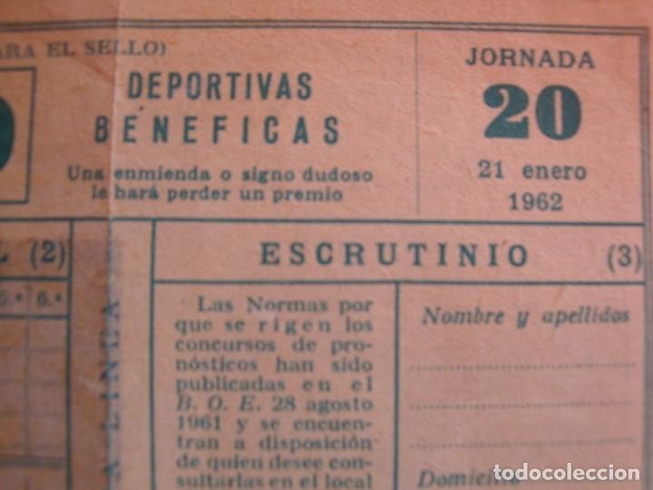 Coleccionismo deportivo: QUINIELA DE 1.962 - Foto 2