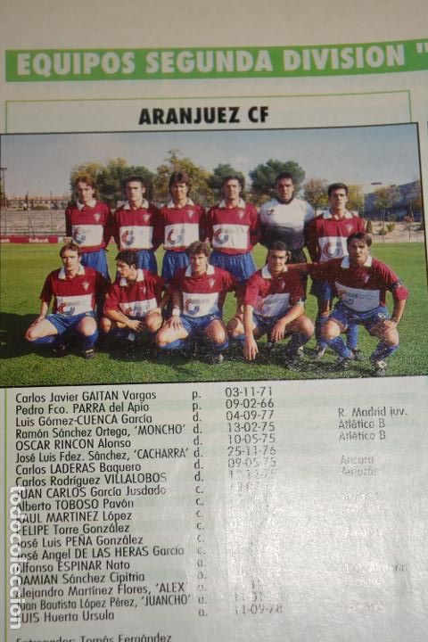 Coleccionismo deportivo: RECORTE DE DON BALON.PLANTILLA 1996-97 ARANJUEZ - Foto 1