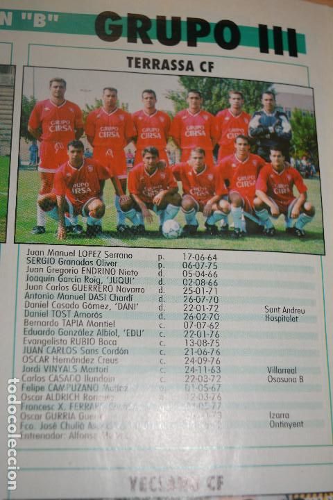 Coleccionismo deportivo: RECORTE DE DON BALON.PLANTILLA 1996-97.TERRASSA CF - Foto 1