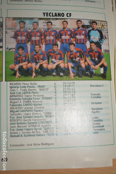 Coleccionismo deportivo: RECORTE DE DON BALON.PLANTILLA 1996-97,YECLANO CF - Foto 1