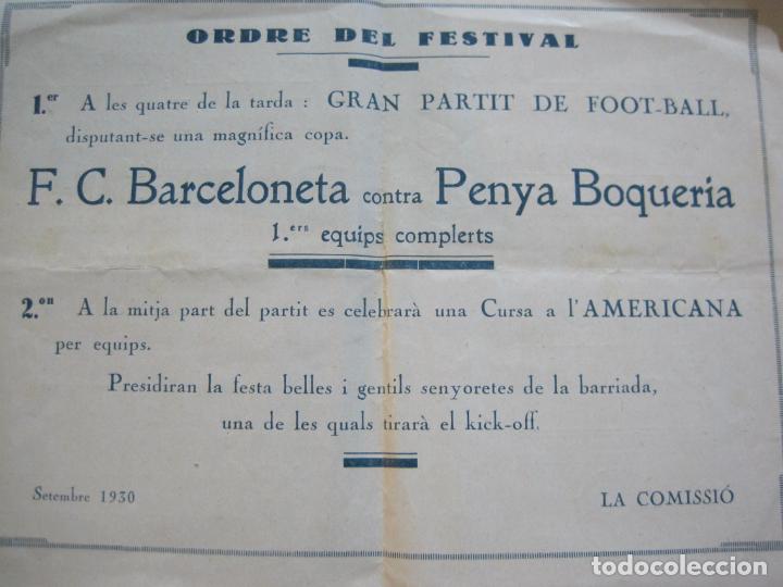 Coleccionismo deportivo: FC BARCELONA I PENYA BOQUERIA-INVITACIO FESTIVAL-ANY 1930-VER FOTOS-(V-20.342) - Foto 4 - 207220152