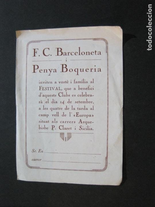 FC BARCELONA I PENYA BOQUERIA-INVITACIO FESTIVAL-ANY 1930-VER FOTOS-(V-20.342) (Coleccionismo Deportivo - Documentos de Deportes - Otros)