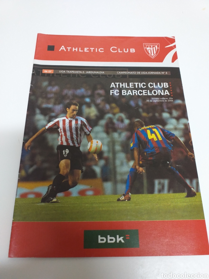 Coleccionismo deportivo: PROGRAMA ATHLETIC BILBAO BARCELONA 06 07 SAN MAMES - Foto 1